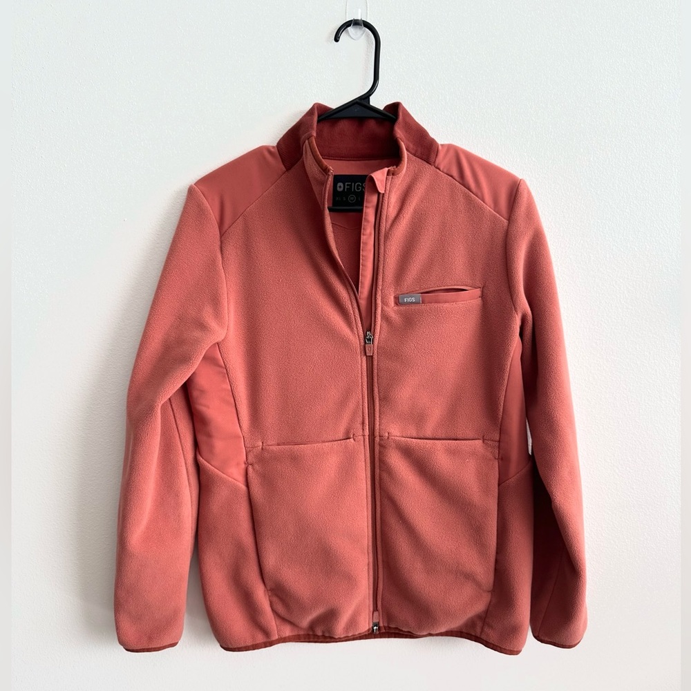 Figs Terracotta On-Shift Fleece Jacket